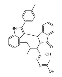 N'-acetyl-3-methyl-2-[1-[2-(4-methylphenyl)-1H-indol-3-yl]-3-oxo-1H-isoindol-2-yl]pentanehydrazide结构式