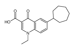 6-cycloheptyl-1-ethyl-4-oxoquinoline-3-carboxylic acid结构式