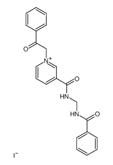 3-[(Benzoylamino-methyl)-carbamoyl]-1-(2-oxo-2-phenyl-ethyl)-pyridinium; iodide Structure