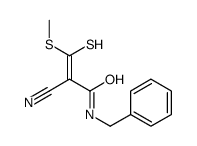 N-benzyl-2-cyano-3-methylsulfanyl-3-sulfanylprop-2-enamide Structure