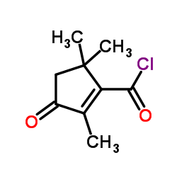 1-Cyclopentene-1-carbonyl chloride, 2,5,5-trimethyl-3-oxo- (9CI) Structure