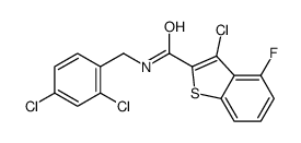 Benzo[b]thiophene-2-carboxamide, 3-chloro-N-[(2,4-dichlorophenyl)methyl]-4-fluoro- (9CI)结构式