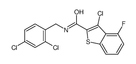 Benzo[b]thiophene-2-carboxamide, 3-chloro-N-[(2,4-dichlorophenyl)methyl]-4-fluoro- (9CI) structure