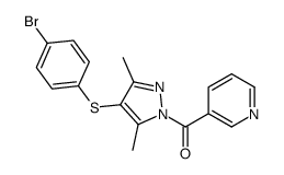 [4-(4-bromophenyl)sulfanyl-3,5-dimethylpyrazol-1-yl]-pyridin-3-ylmethanone Structure