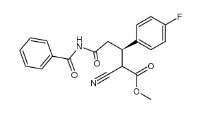 (R)-5-benzoylamino-2-cyano-3-(4-fluorophenyl)-5-oxopentanoic acid methyl ester Structure