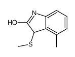 4-methyl-3-methylsulfanyl-1,3-dihydroindol-2-one结构式