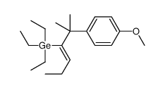 triethyl-[2-(4-methoxyphenyl)-2-methylhex-3-en-3-yl]germane结构式