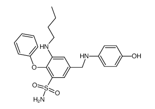 3-Butylamino-5-[(4-hydroxy-phenylamino)-methyl]-2-phenoxy-benzenesulfonamide Structure