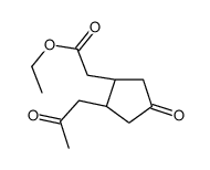 ethyl 2-[(1S,2R)-4-oxo-2-(2-oxopropyl)cyclopentyl]acetate Structure