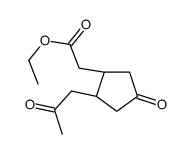 ethyl 2-[(1S,2R)-4-oxo-2-(2-oxopropyl)cyclopentyl]acetate结构式