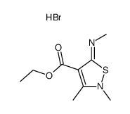 4-ethoxycarbonyl-2,3-dimethyl-5-methylamino-isothiazolium, bromide结构式