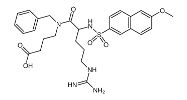 4-{Benzyl-[5-guanidino-2-(6-methoxy-naphthalene-2-sulfonylamino)-pentanoyl]-amino}-butyric acid Structure