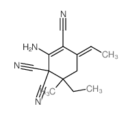 (4E)-2-amino-6-ethyl-4-ethylidene-6-methyl-cyclohex-2-ene-1,1,3-tricarbonitrile Structure