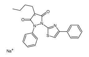 sodium,4-butyl-1-phenyl-2-(4-phenyl-1,3-thiazol-2-yl)pyrazolidin-4-ide-3,5-dione结构式