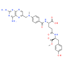 1-methyl N-[N-[4-[[(2,4-diaminopteridin-6-yl)methyl]methylamino]benzoyl]-L-gamma-glutamyl]-L-tyrosinate Structure