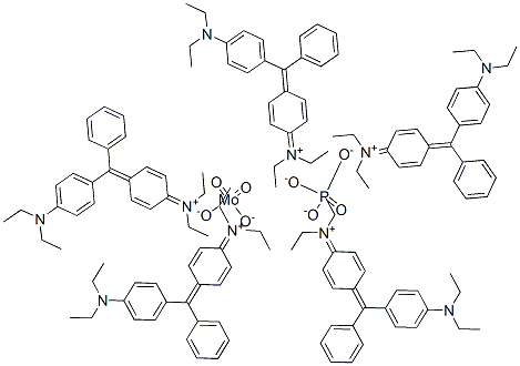 Ethanaminium, N-[4-[[4-(diethylamino)phenyl]phenylmethylene]-2,5-cyclohexadien-1-ylidene]-N-ethyl-, molybdatephosphate structure