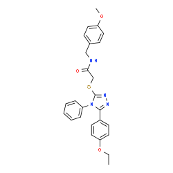 2-([5-(4-ETHOXYPHENYL)-4-PHENYL-4H-1,2,4-TRIAZOL-3-YL]SULFANYL)-N-(4-METHOXYBENZYL)ACETAMIDE结构式