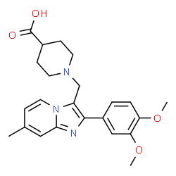 1-[2-(3,4-DIMETHOXYPHENYL)-7-METHYLIMIDAZO[1,2-A]PYRIDIN-3-YLMETHYL]PIPERIDINE-4-CARBOXYLICACID Structure