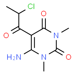 6-AMINO-5-(2-CHLOROPROPANOYL)-1,3-DIMETHYLPYRIMIDINE-2,4(1H,3H)-DIONE structure