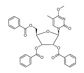 4-methoxy-5-methyl-1-(tri-O-benzoyl-β-D-ribofuranosyl)-1H-pyrimidin-2-one Structure