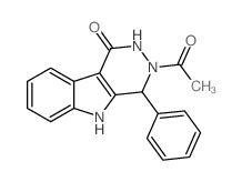 3-acetyl-4-phenyl-4,5-dihydro-2H-pyridazino[4,5-b]indol-1-one结构式