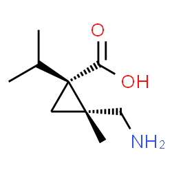 Cyclopropanecarboxylic acid, 2-(aminomethyl)-2-methyl-1-(1-methylethyl)-, (1R,2R)-rel- (9CI) Structure