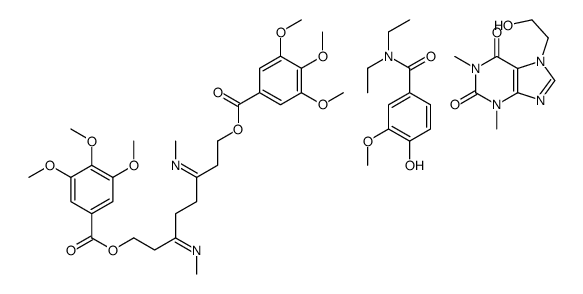 [3,6-bis(methylimino)-8-(3,4,5-trimethoxybenzoyl)oxyoctyl] 3,4,5-trimethoxybenzoate,N,N-diethyl-4-hydroxy-3-methoxybenzamide,7-(2-hydroxyethyl)-1,3-dimethylpurine-2,6-dione结构式