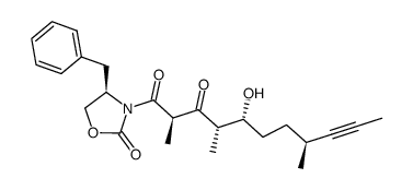 (2R,4S,5R,8S)-1-((R)-4-benzyl-2-oxooxazolidin-3-yl)-5-hydroxy-2,4,8-trimethylundec-9-yne-1,3-dione结构式