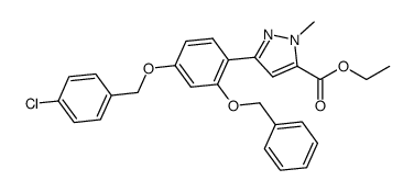 ethyl 3-(4-(4-chlorobenzyloxy)-2-(benzyloxy)phenyl)-1-methyl-1H-pyrazole-5- carboxylate结构式
