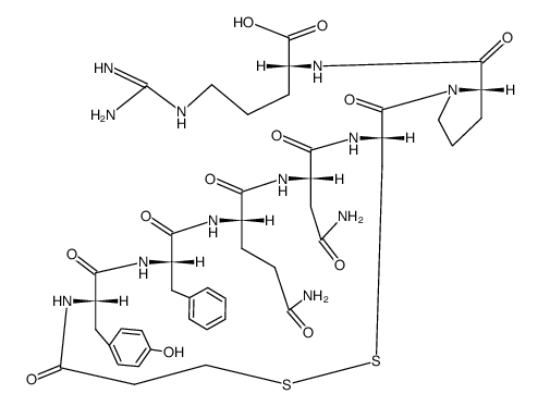 Vasopressin, 1-(3-mercaptopropanoic acid)-8-d-arginine-9-deglycinamide- Structure