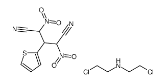 2-chloro-N-(2-chloroethyl)ethanamine,2,4-dinitro-3-thiophen-2-ylpentanedinitrile Structure