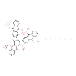 hexapotassium 7,14-dihydronaphth(2',3':5,6]indolo[2,3-c]dinaphtho[2,3-a:2',3'-h]carbazole-5,8,13,16,21,24-hexyl hexasulphate Structure