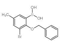 2-苄氧基-3-溴-5-甲基苯硼酸结构式