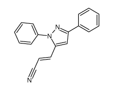 3-(2,5-diphenylpyrazol-3-yl)prop-2-enenitrile结构式