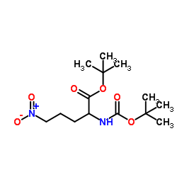 Pentanoic acid, 2-[[(1,1-dimethylethoxy)carbonyl]amino]-5-nitro-, 1,1-dimethylethyl ester, (2R) structure