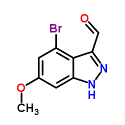 4-Bromo-6-methoxy-1H-indazole-3-carbaldehyde结构式