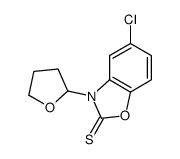 5-chloro-3-(oxolan-2-yl)-1,3-benzoxazole-2-thione结构式