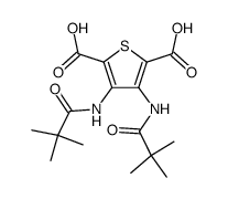 acide bis(dimethyl-2,2 propionylamino)-3,4 thiophenedicarboxylique-2,5结构式