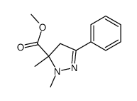 1,5-Dimethyl-3-phenyl-2-pyrazolin-5-carbonsaeure-methylester Structure