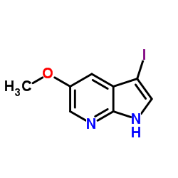 3-碘-5-甲氧基-1H-吡咯并[2,3-b]吡啶结构式
