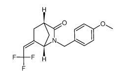 (Z)-(1S,4S)-2-(4-methoxybenzyl)-6-(2,2,2-trifluoroethylidene)-2-azabicyclo[2.2.1]heptan-3-one结构式