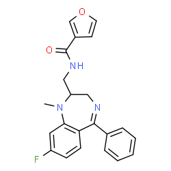 N-[(8-fluoro-2,3-dihydro-1-methyl-5-phenyl-1H-benzo-1,4-diazepin-2-yl)methyl]-3-furamide Structure