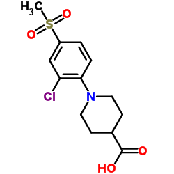 1-[2-Chloro-4-(methylsulfonyl)phenyl]-4-piperidinecarboxylic acid结构式