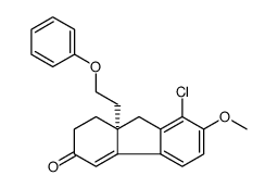 3H-Fluoren-3-one, 8-chloro-1,2,9,9a-tetrahydro-7-methoxy-9a-(2-phenoxyethyl)-, (9aS)结构式