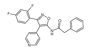 3-(2,4-Difluorophenyl)-5-(phenylacetylamino)-4-(4-pyridyl)isoxazole Structure