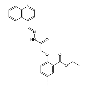 5-iodo-2-[(quinolin-4-ylmethylene-hydrazinocarbonyl)-methoxy]-benzoic acid ethyl ester结构式
