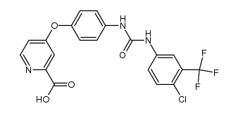 4-(4-(3-(4-chloro-3-(trifluoromethyl)phenyl)ureido) phenoxy)picolinic acid structure