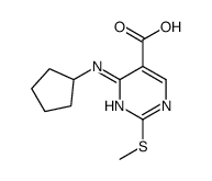 4-(cyclopentylamino)-2-methylsulfanylpyrimidine-5-carboxylic acid结构式