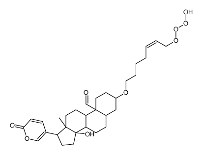 3-[(E)-7-hydroperoxyperoxyhept-5-enoxy]-14-hydroxy-13-methyl-17-(6-oxopyran-3-yl)-1,2,3,4,5,6,7,8,9,11,12,15,16,17-tetradecahydrocyclopenta[a]phenanthrene-10-carbaldehyde Structure