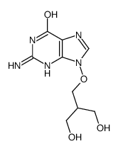 2-amino-9-[3-hydroxy-2-(hydroxymethyl)propoxy]-3H-purin-6-one结构式